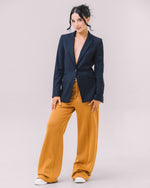 The Freya Camel Wide-Leg Knit Pants