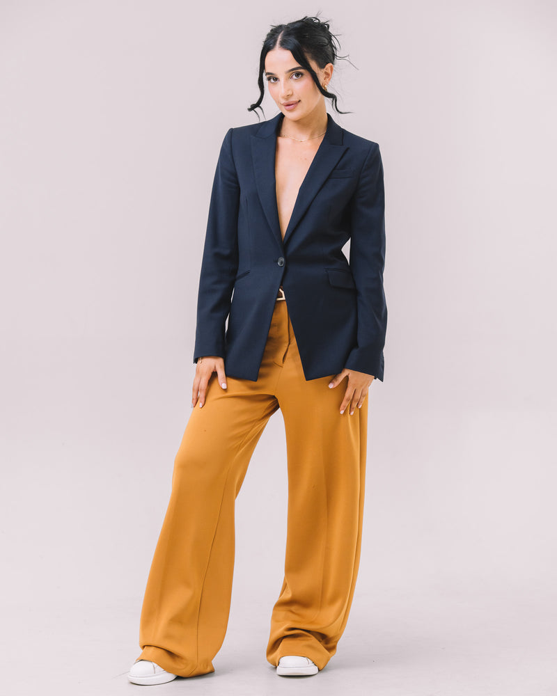 The Freya Camel Wide-Leg Knit Pants