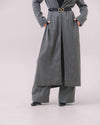 Longline Wool-Blend Belted Coat – Chevron Texture