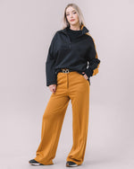 The Freya Camel Wide-Leg Knit Pants
