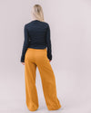 The Freya Camel Wide-Leg Knit Pants