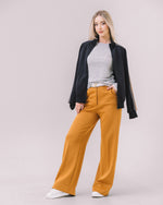The Freya Camel Wide-Leg Knit Pants